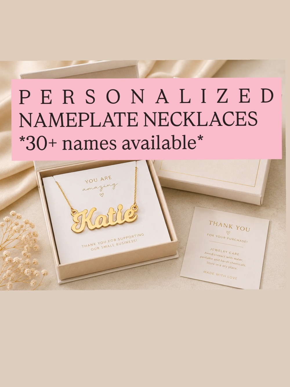 Personalized Gold Nameplate Necklace